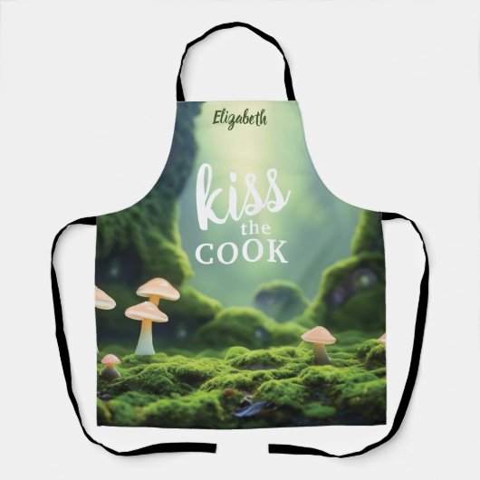 Kus De Kook Voedsel Chef Keuken BBQ Baker Paddenst Schort (Voorkant)