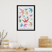 Kus de lucht vogel kunst met de grens poster (Keuken)