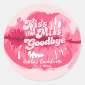 Kus de mis goodbye Retro roze lippen Sticker (Voorkant)