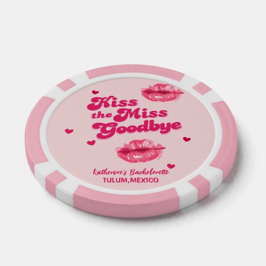 Kus de Miss Afscheid Bachelorette Meisjes reis Poker Chips (Enkel)