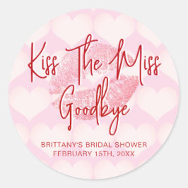 Kus De Miss Goedendag Valentijns Bruiloftsfeest Ronde Sticker