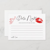 Kus de Miss Goodbye Bachelorette Date Night Informatiekaartje (Voorkant / Achterkant)