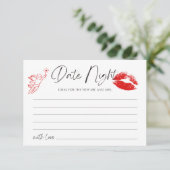 Kus de Miss Goodbye Bachelorette Date Night Informatiekaartje (Staand voorkant)