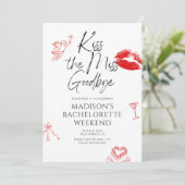 Kus de Miss Goodbye Bachelorette Kaart (Staand voorkant)
