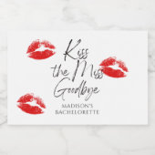 Kus de Miss Goodbye Bachelorette Likeurfles Etiket (Enkel label)