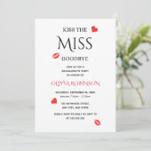 Kus de Miss Goodbye Bachelorette Party Kaart (Staand voorkant)