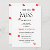 Kus de Miss Goodbye Bachelorette Party Kaart (Voorkant / Achterkant)