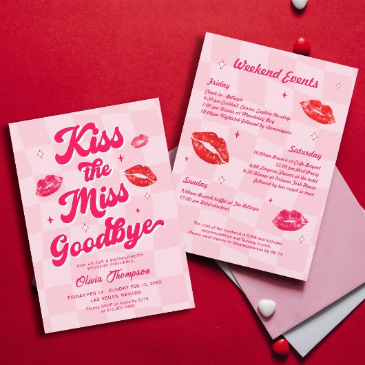 Kus de Miss Goodbye Bachelorette Party Kaart