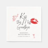 Kus de Miss Goodbye Bachelorette Servet (Voorkant)