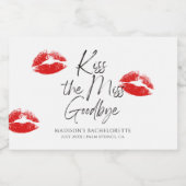 Kus de Miss Goodbye Bachelorette Sparkling Wijnetiket (Enkel label)