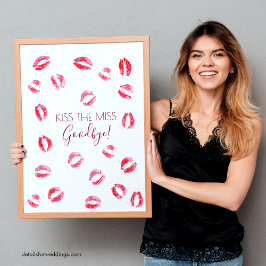 Kus de Miss Goodbye Bachelorette spel Keepsake Poster