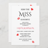 Kus de Miss Goodbye Bachelorette Weekend Kaart (Voorkant / Achterkant)