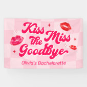 Kus de Miss Goodbye Bachelorette Welkom Spandoek (Horizontaal)