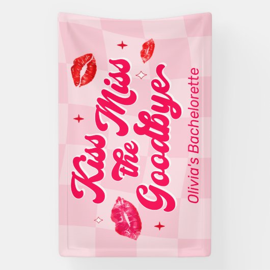 Kus de Miss Goodbye Bachelorette Welkom Spandoek (Verticaal)