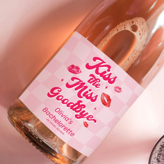 Kus de Miss Goodbye Bachelorette Wijn Etiket