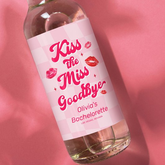Kus de Miss Goodbye Bachelorette Wijn Etiket