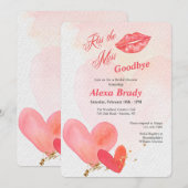 Kus de Miss Goodbye bruids douche uitnodiging (Voorkant / Achterkant)