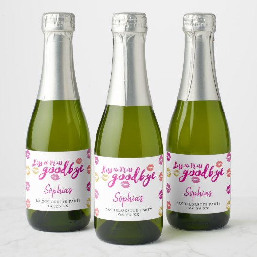 Kus de Miss Goodbye Mini Mousserende Wijn Label Sparkling Wijnetiket (Flessen)