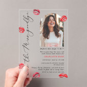Kus de Miss Goodbye Photo Arch Bachelorette Acryl Uitnodigingen (Insitu (Draagbaar))