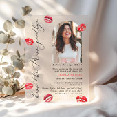 Kus de Miss Goodbye Photo Arch Bachelorette Acryl Uitnodigingen