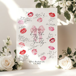 Kus de Miss Goodbye Pink Bow Bachelorette Poster