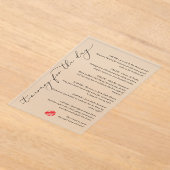 Kus de Miss Goodbye-route voor de dag Acryl Uitnodigingen (Laagn)