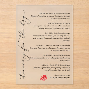 Kus de Miss Goodbye-route voor de dag Acryl Uitnodigingen