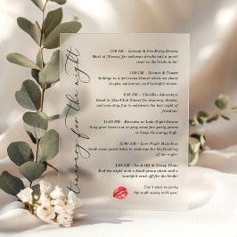 Kus de Miss Goodbye-route voor de nacht Acryl Uitnodigingen