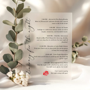 Kus de Miss Goodbye-route voor de nacht Acryl Uitnodigingen