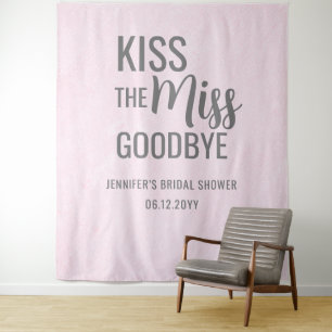 Kus de Miss Goodbye Roze Vrijgezellenfeest achterg Wandkleed