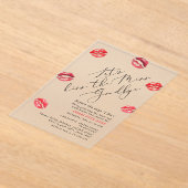 Kus de Miss Goodbye Typografie Bachelorette Acryl Uitnodigingen (Laagn)