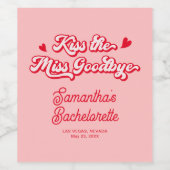 Kus de Miss Goodbye vrijgezellenfeest gunst Wijn Etiket (Enkel label)