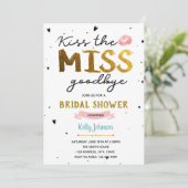 Kus de Miss Goodbye vrijgezellenfeest kaart (Staand voorkant)