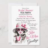 Kus de Miss Goodbye Vrijgezellenfeest Tea Party Kaart (Voorkant)