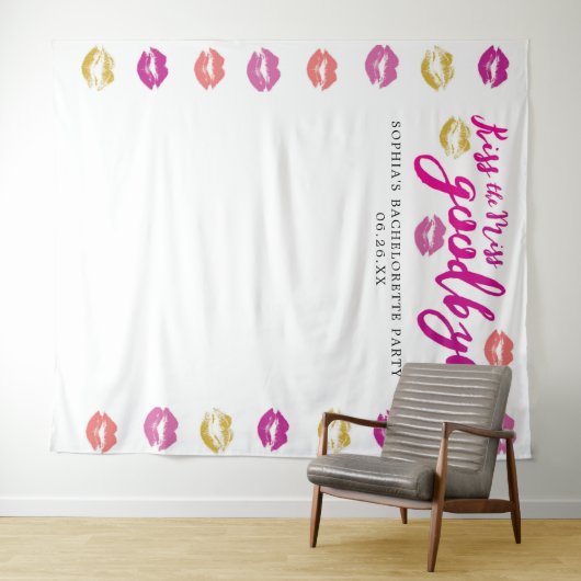 Kus De Miss Vaarwel Meidenavond Achtergrond Wandkleed (In Situ (horizontaal))