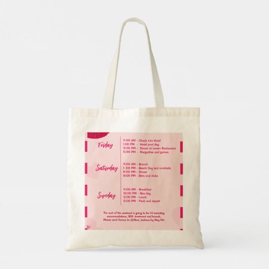 Kus de miss vaarwel vrijgezellenbruidsmeisje cadea tote bag (Achterkant)