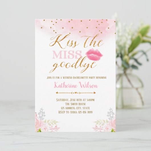 Kus de uitnodiging tot afscheid (Staand voorkant)