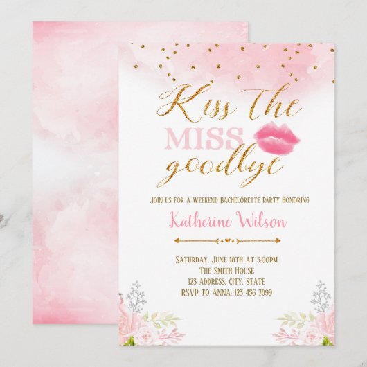 Kus de uitnodiging tot afscheid (Voorkant / Achterkant)