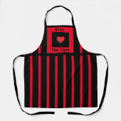 Kus de zwarte rode en zwarte Apron (middelgroot) Schort (Voorkant)