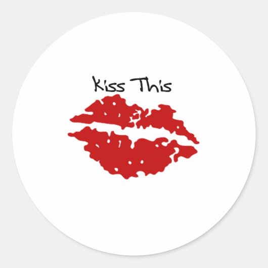 Kus deze rode lippen ronde sticker (Voorkant)