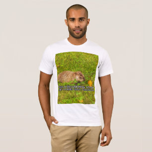 Kus een grondhog vandaag. Een T-shirt met rabiës-s