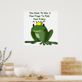 Kus een paar kikkers om je prins te vinden poster (Keuken)