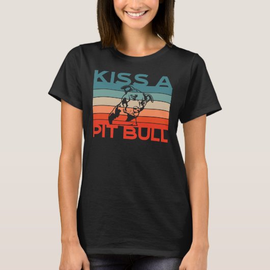 Kus een pitbull Schattige pitbull T-shirt (Voorkant)