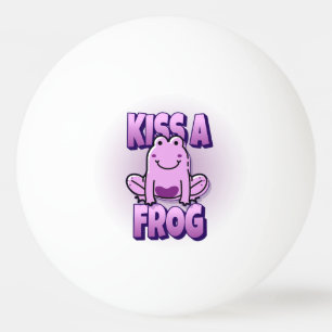 Kus een roze kikker pingpongbal