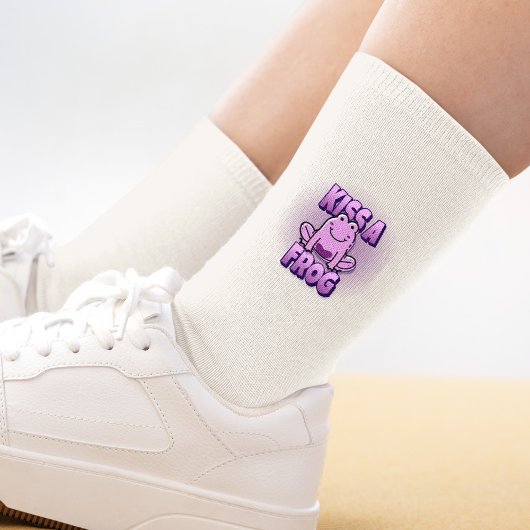 Kus een roze kikker sokken