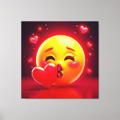 Kus-emoji: Liefde en Harten Kunst Canvas Afdruk (Voorkant)
