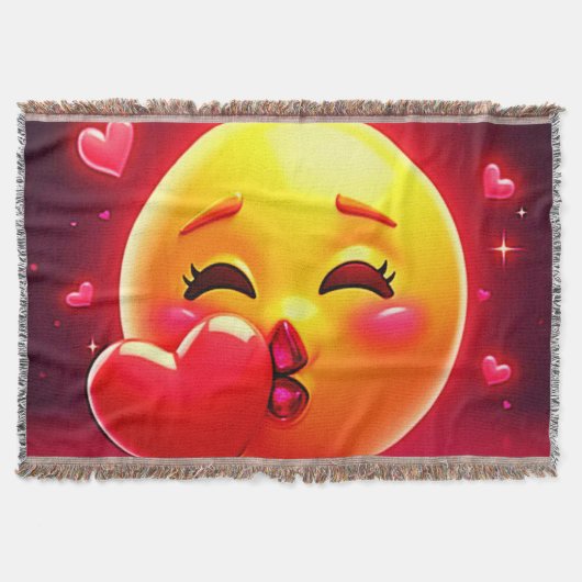 Kus-emoji: Liefde en Harten Kunst Deken (Voorkant)