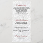 Kus en snor zebra strepen bruiloft programma programmakaart (Achterkant)