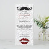 Kus en snor zebra strepen bruiloft programma programmakaart (Staand voorkant)