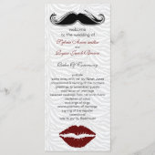 Kus en snor zebra strepen bruiloft programma programmakaart (Voorkant)